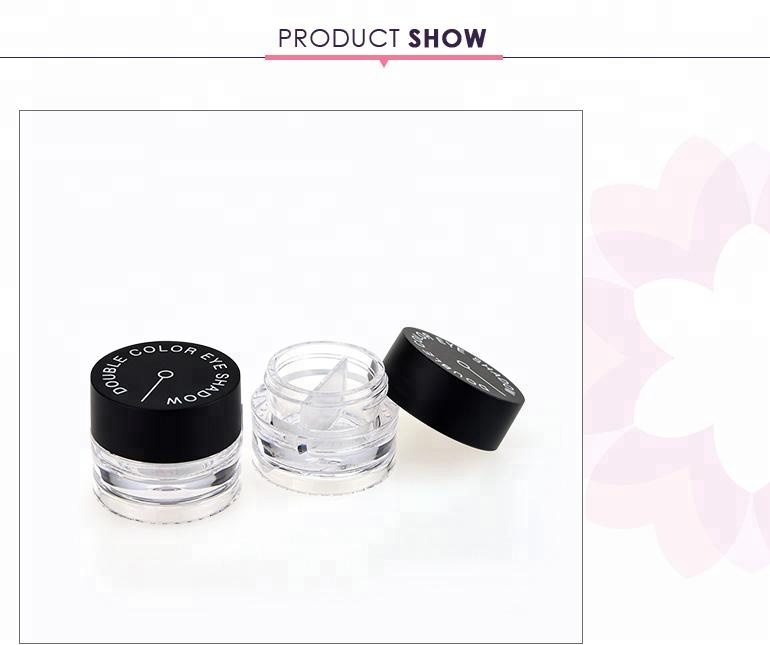 OEM empty plastic eye shadow cosmetic packaging jar with low moq