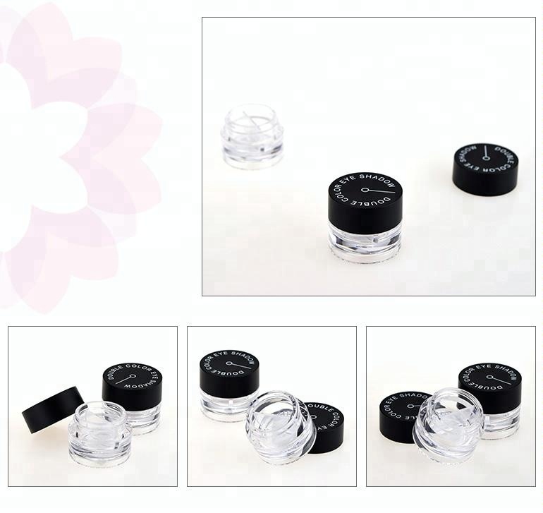 OEM empty plastic eye shadow cosmetic packaging jar with low moq