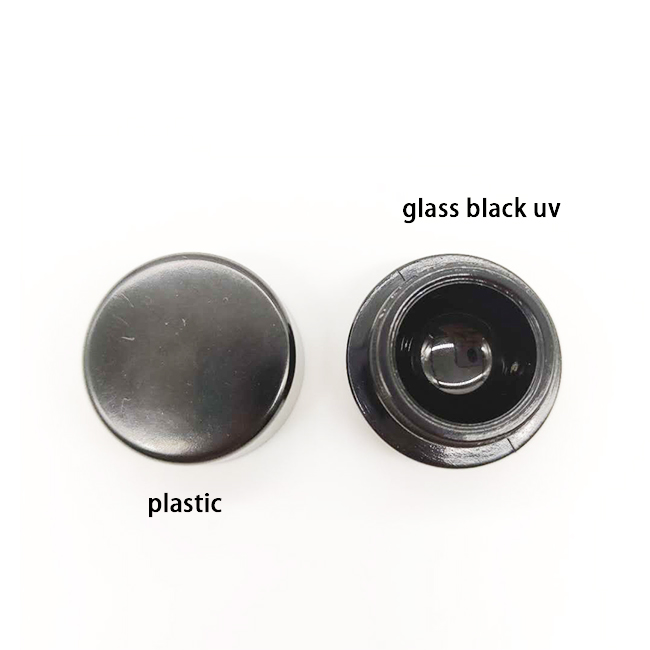 OEM glass cosmetic eye cream container 5ml black anti-uv child resistant cbd extracts storage jar with childproof Bakelite lid