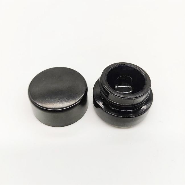 OEM glass cosmetic eye cream container 5ml black anti-uv child resistant cbd extracts storage jar with childproof Bakelite lid