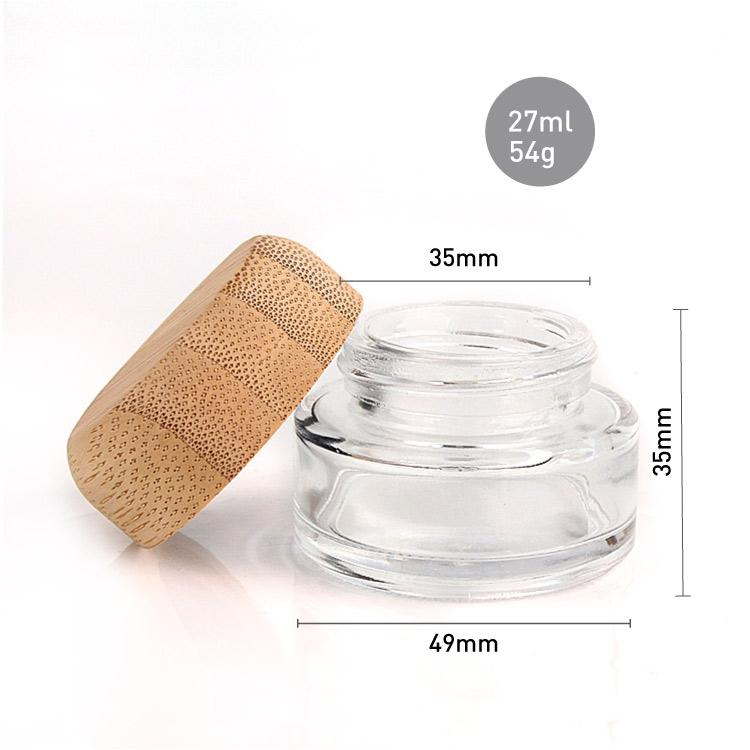OEM good selling 27ml eye cream glass jar with wooden lid