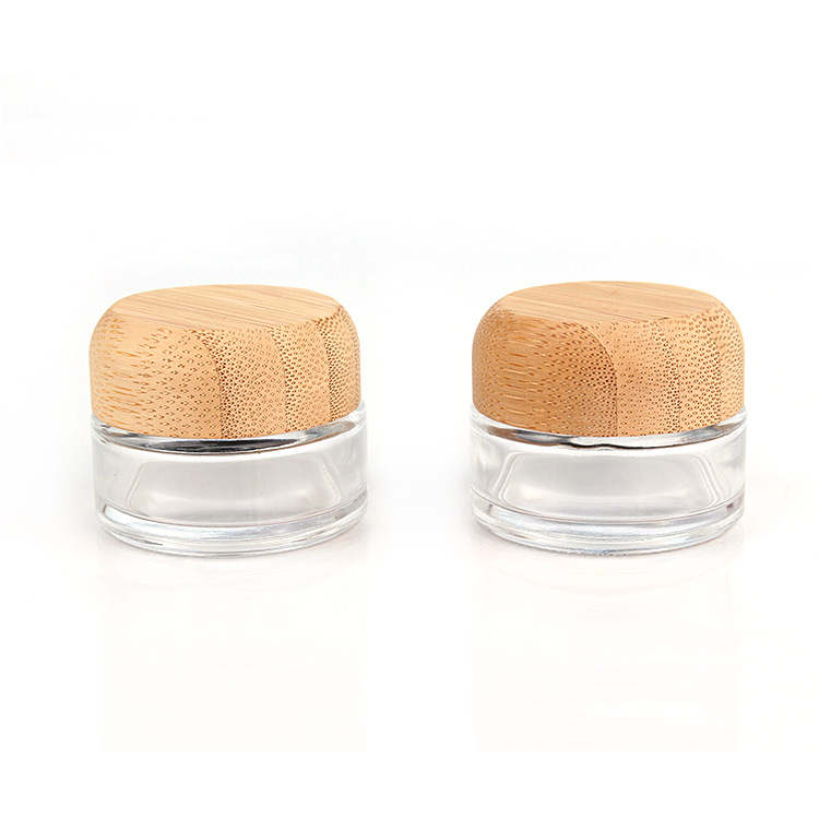 OEM good selling 27ml eye cream glass jar with wooden lid
