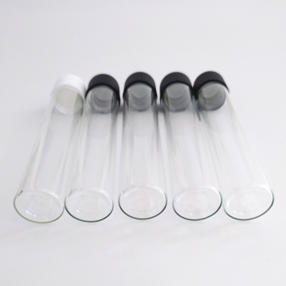 OEM logo or labeled clear glass preroll tubes with child proof cap for packaging 22*120 mm 24*120 mm