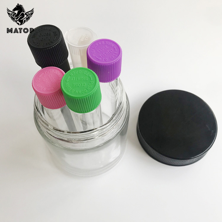 OEM logo printing custom glass jar for hemp flower