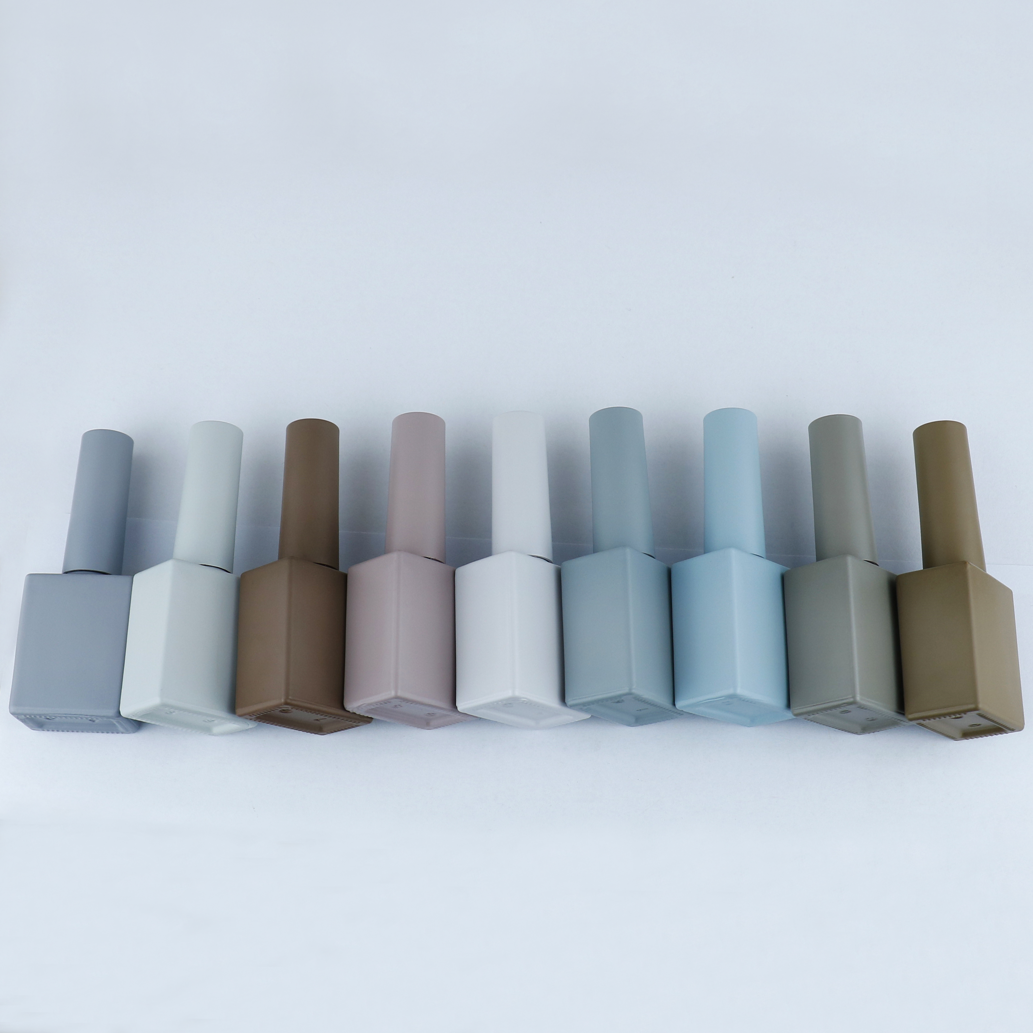 OEM manufacture custom UV gel matte brown Nude white 5ml 10ml 12ml nail polish bottle with cap and brush logo printing