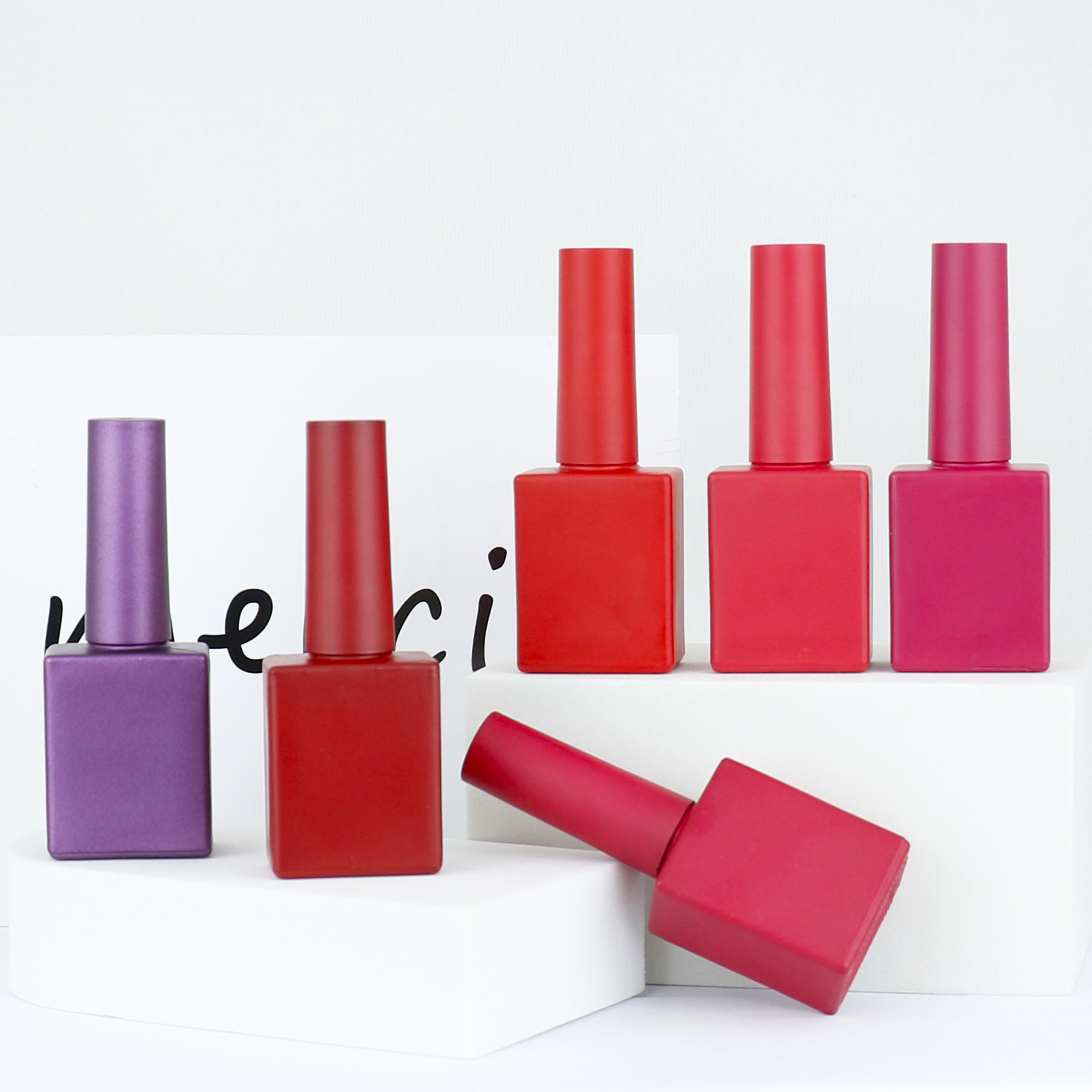 OEM manufacture custom UV gel matte brown Nude white 5ml 10ml 12ml nail polish bottle with cap and brush logo printing