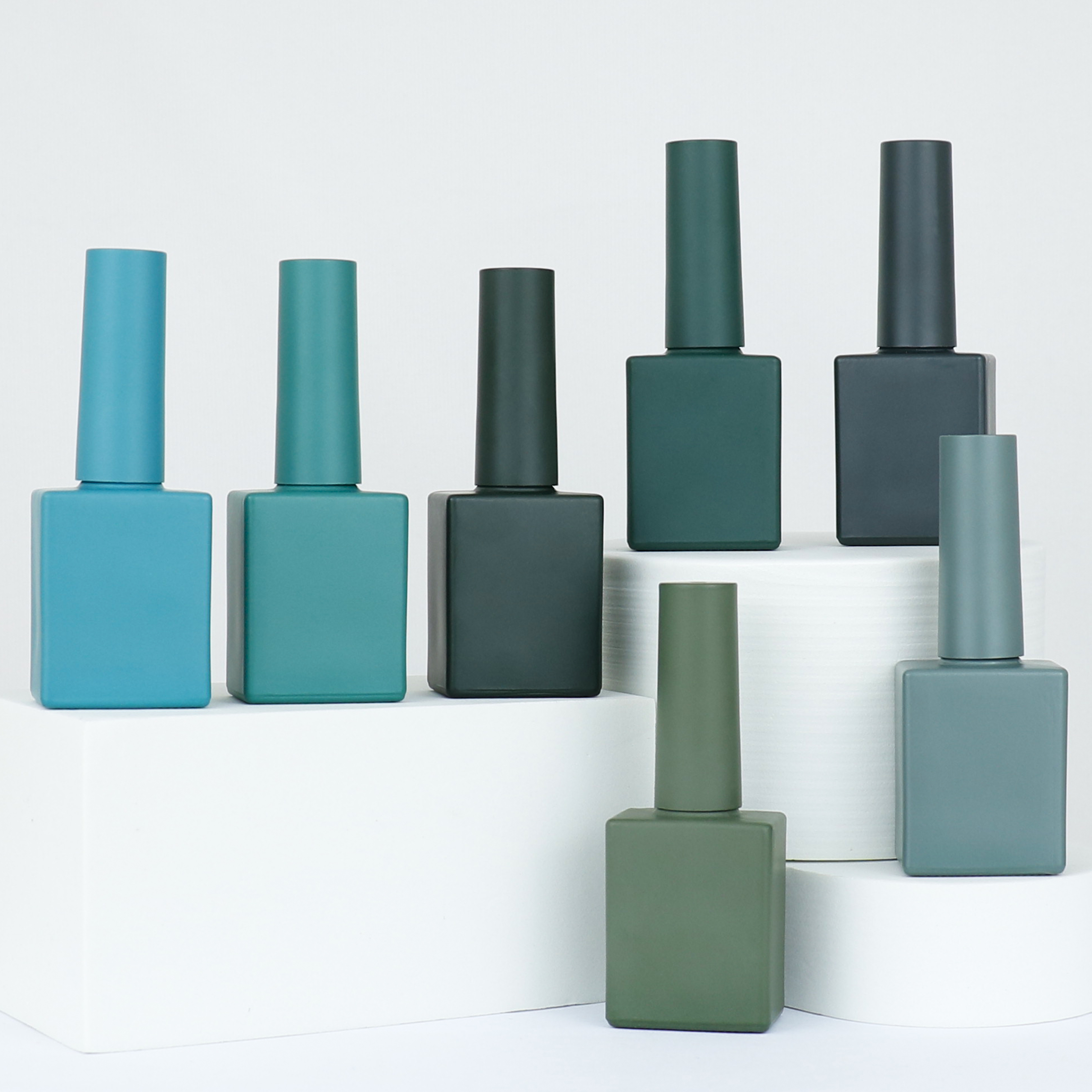 OEM manufacture custom UV gel matte brown Nude white 5ml 10ml 12ml nail polish bottle with cap and brush logo printing