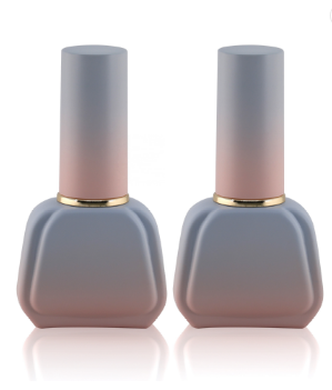 OEM wholesale matte white pink packaging unique high-end customized empty cosmetic glitter gel nail polish glass bottle luxury