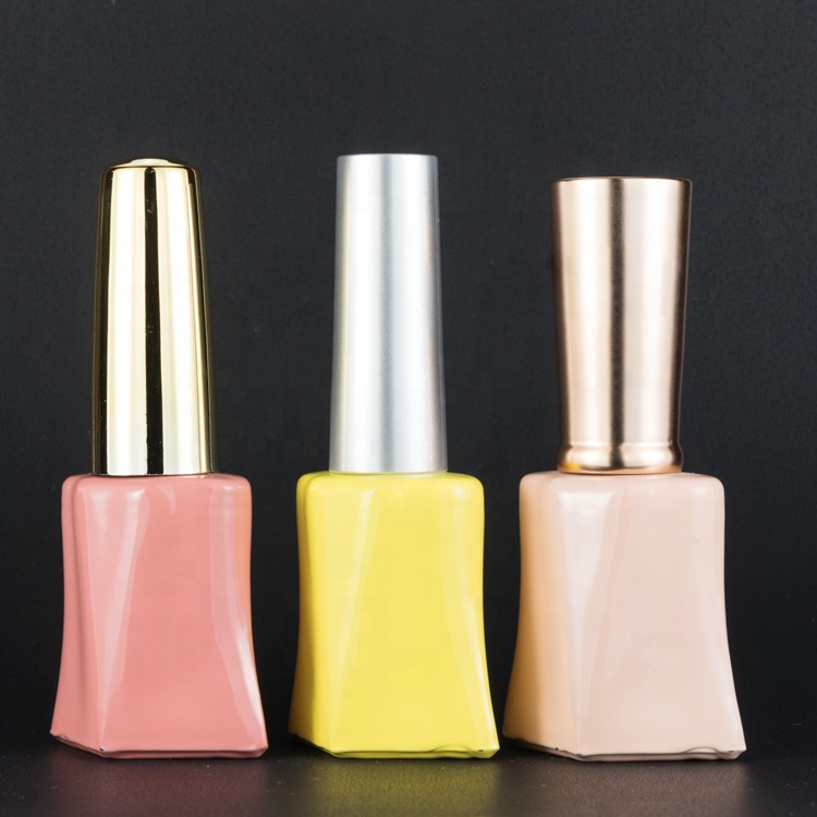 OEM wholesale matte white pink packaging unique high-end customized empty cosmetic glitter gel nail polish glass bottle luxury