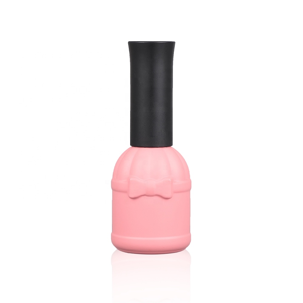 OEM wholesale matte white pink packaging unique high-end customized empty cosmetic glitter gel nail polish glass bottle luxury