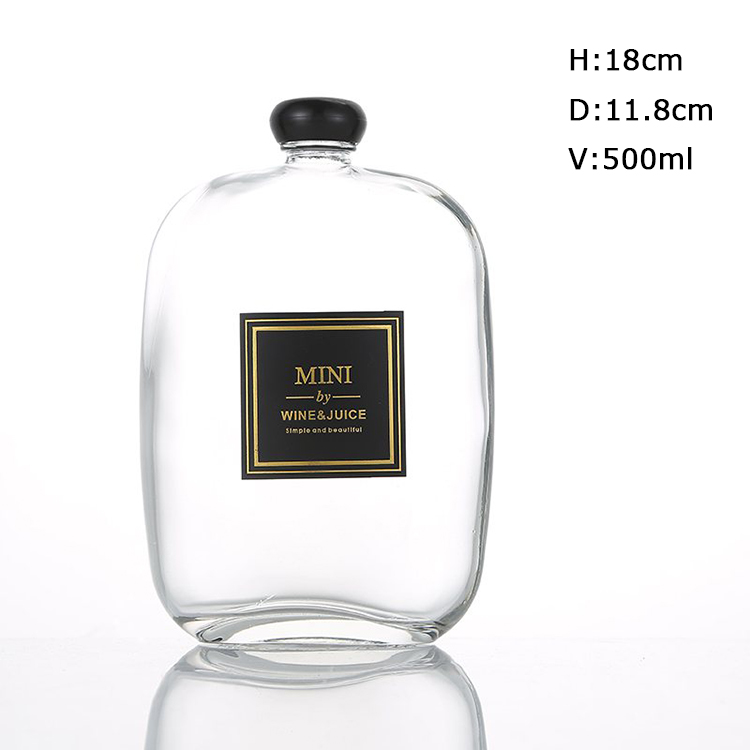 OSHOW 100ml 250ml 350ml 500ml transparent frosted flat glass juice coffee bottle