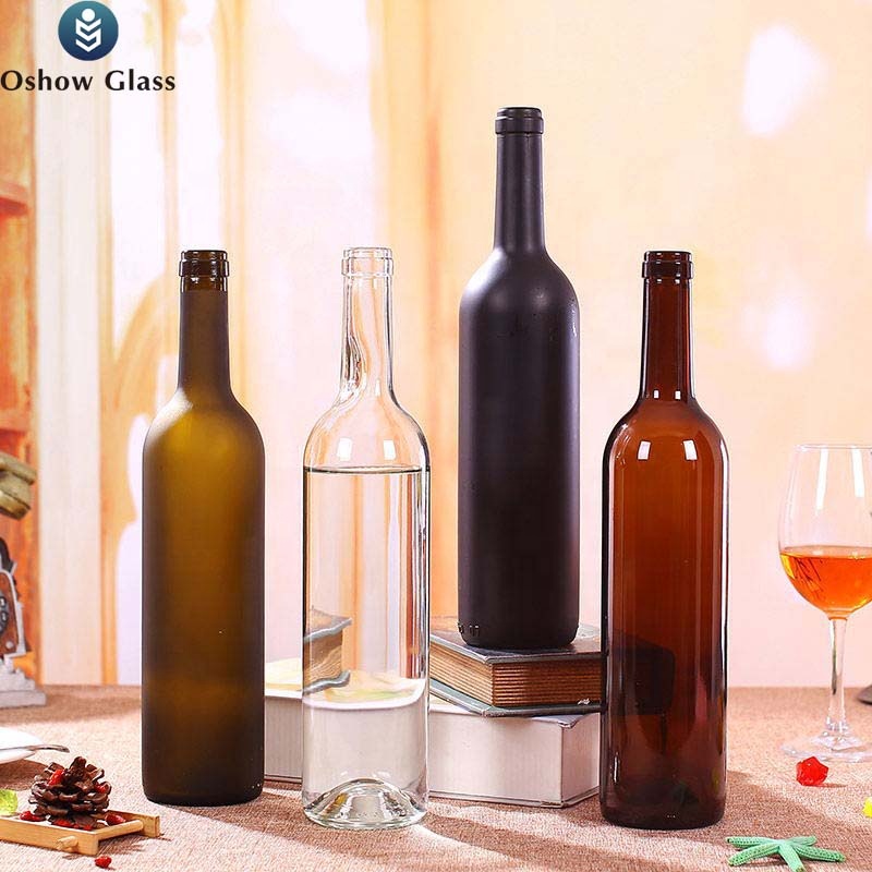 OSHOW 750ml empty dry wine glass bottles wholesale Antique green glass beer bottle red wine bottles