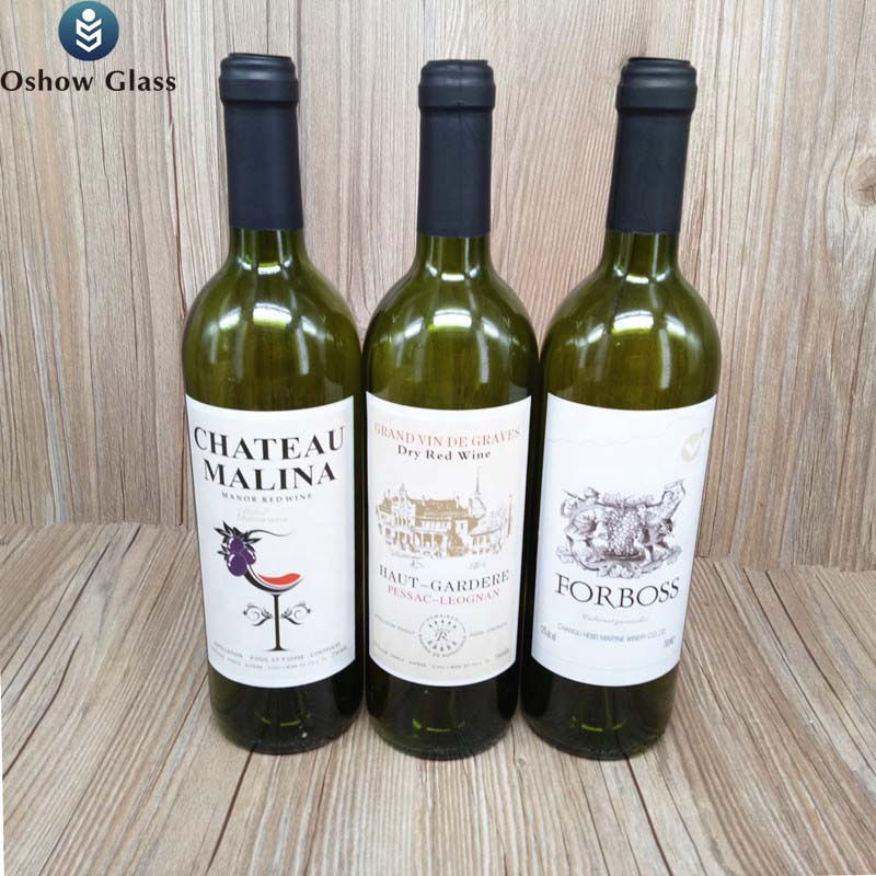 OSHOW 750ml empty dry wine glass bottles wholesale Antique green glass beer bottle red wine bottles