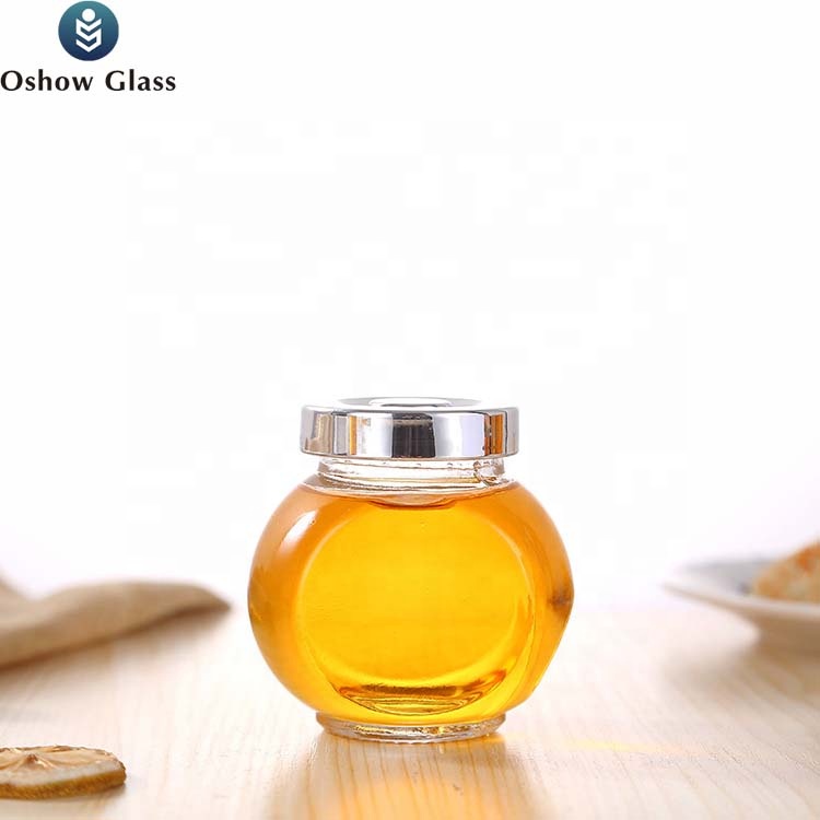 OSHOW New 50ml 100ml 380ml Empty Flat Drum Glass Peanut Butter Bottle Seasoning Bottle Sugar Jar