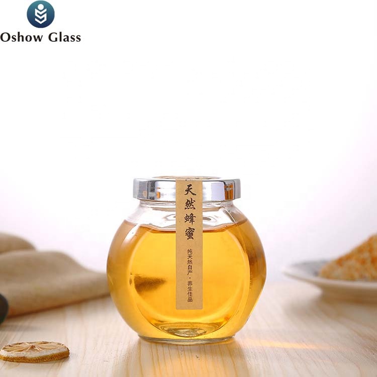 OSHOW New 50ml 100ml 380ml Empty Flat Drum Glass Peanut Butter Bottle Seasoning Bottle Sugar Jar