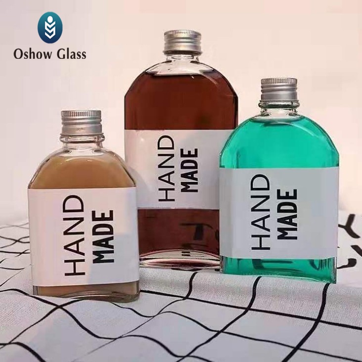 OSHOW Wholesale 100ml Empty Elegant Glass Beverage Milk Tea Juice Coffee Bottle