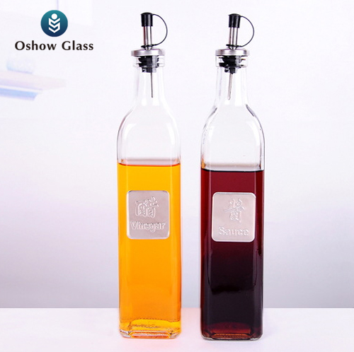 OSHOW Wholesale 150ml 250ml 500ml kitchen cooking olive oil glass bottle with metal nozzle