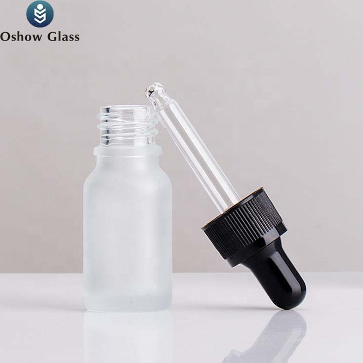 OSHOW Wholesale 15ml 20ml 30ml 50ml 100ml Frosted White Round Shaped Glass Dropper Essential Oil Bottle