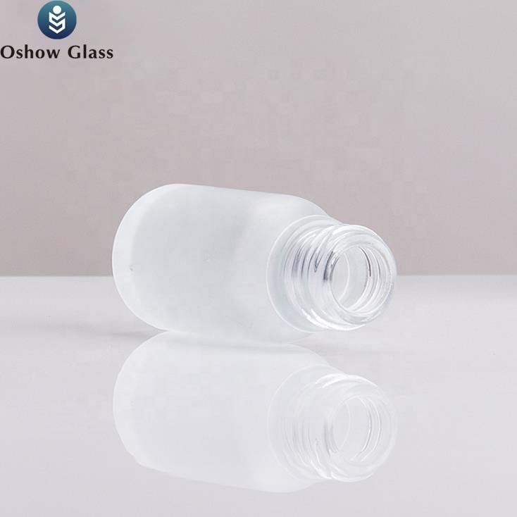 OSHOW Wholesale 15ml 20ml 30ml 50ml 100ml Frosted White Round Shaped Glass Dropper Essential Oil Bottle
