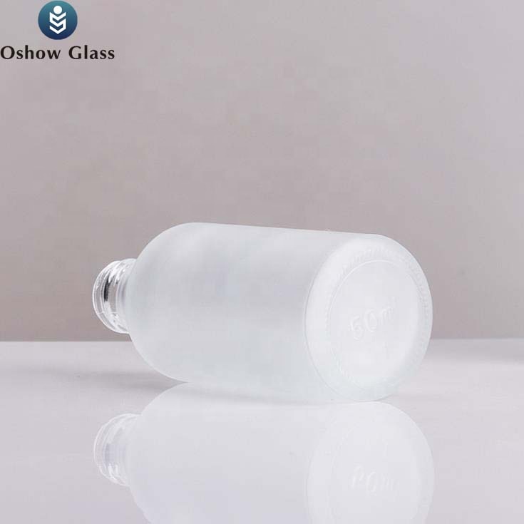 OSHOW Wholesale 15ml 20ml 30ml 50ml 100ml Frosted White Round Shaped Glass Dropper Essential Oil Bottle