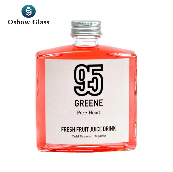 OSHOW Wholesale 250ml Saudi Arabia flat square kombucha ice tea glass bottle for milk juice coffee wine