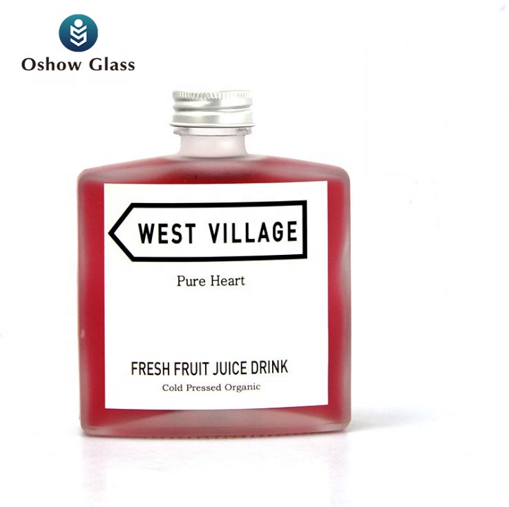 OSHOW Wholesale 250ml Saudi Arabia flat square kombucha ice tea glass bottle for milk juice coffee wine