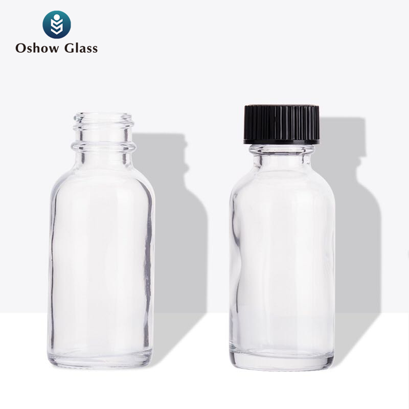 OSHOW Wholesale Boston Round 8oz 16oz Glass Bottles Cold Brew Coffee Kombucha Glass Bottle With Screw Cap