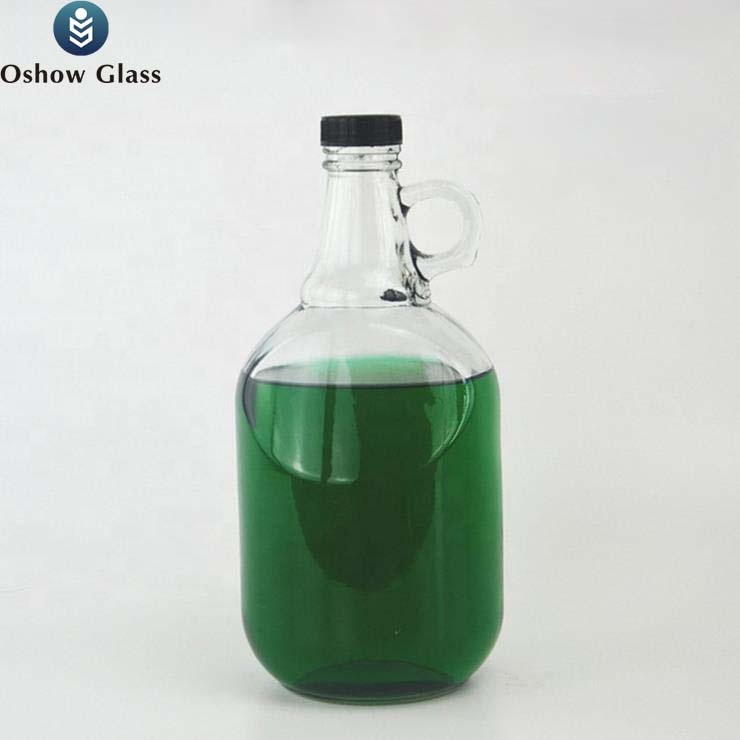 OSHOW Wholesale California Iter Amber Glass 2L China Big Growler Beer Wine Bottle With Cork
