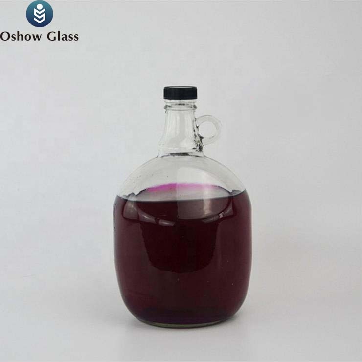 OSHOW Wholesale California Iter Amber Glass 2L China Big Growler Beer Wine Bottle With Cork