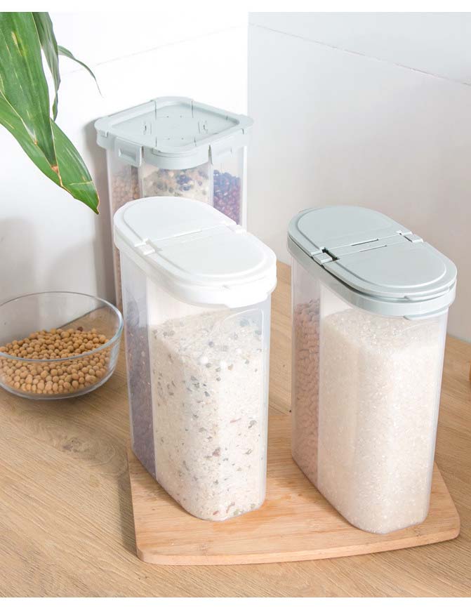 OSW Cellular Style Cereal Container Pack With Easy-Locking Lids Plastic Food Storage Bucket For Kitchen Organization