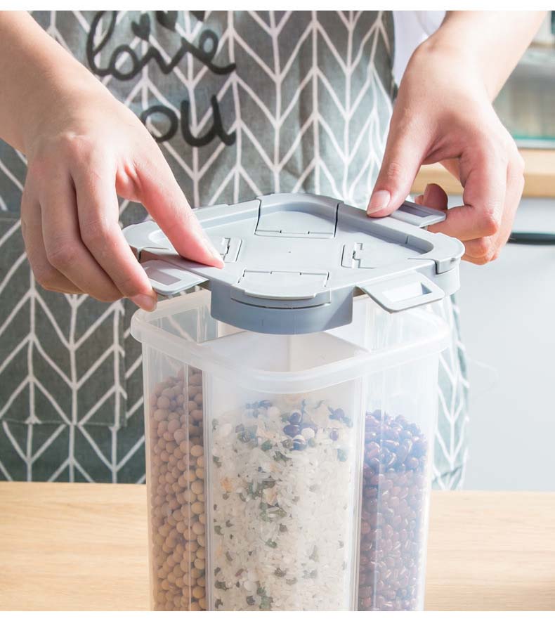 OSW Cellular Style Cereal Container Pack With Easy-Locking Lids Plastic Food Storage Bucket For Kitchen Organization