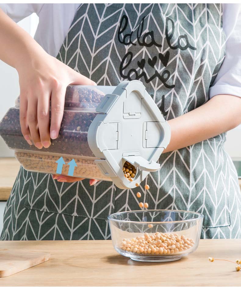 OSW Cellular Style Cereal Container Pack With Easy-Locking Lids Plastic Food Storage Bucket For Kitchen Organization