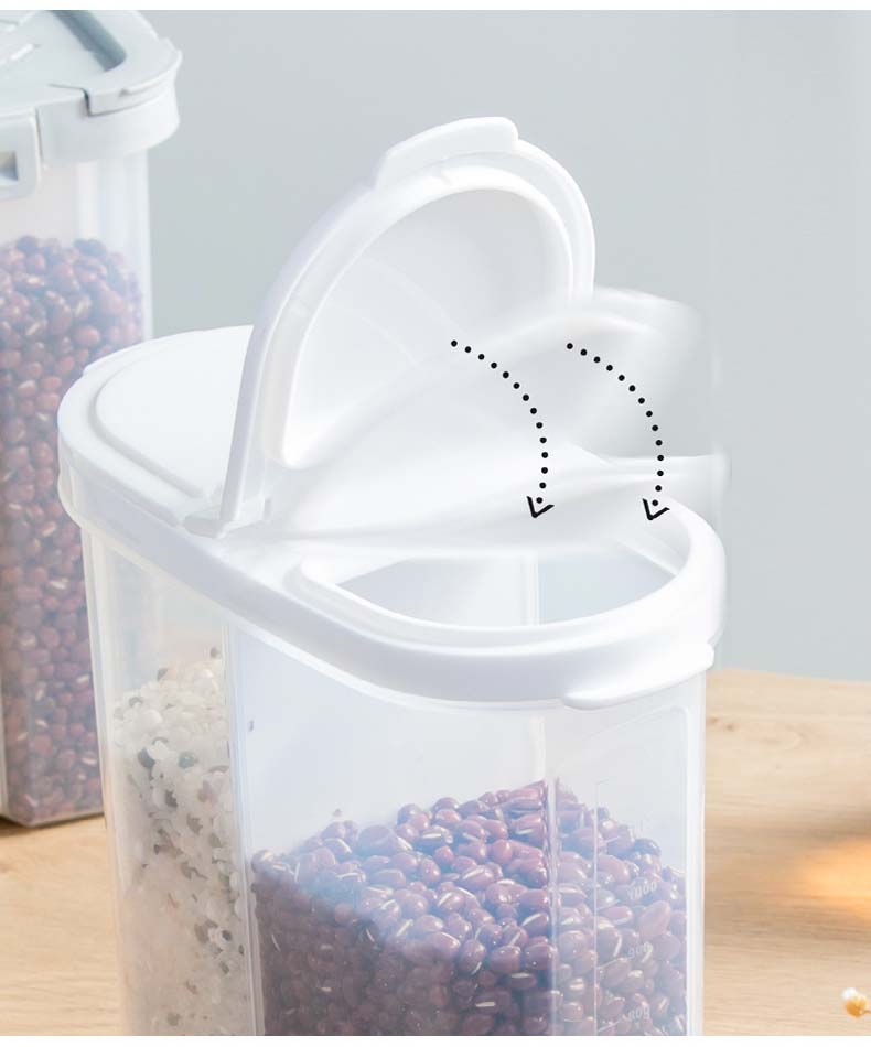 OSW Cellular Style Cereal Container Pack With Easy-Locking Lids Plastic Food Storage Bucket For Kitchen Organization
