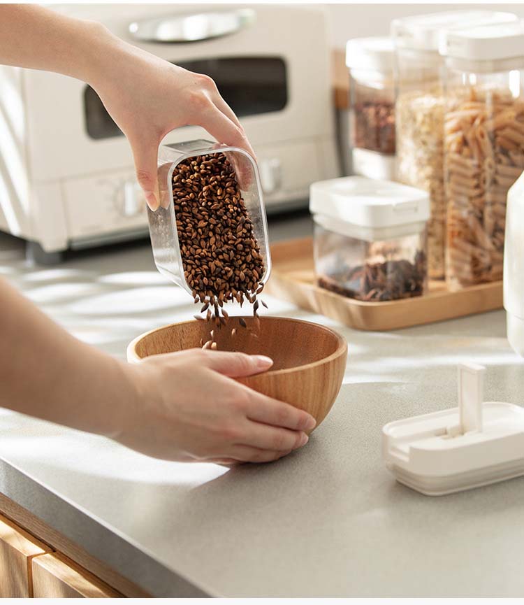 OSW Clear ABS PMMA 400ml 700ml 1200ml 1600ml Plastic Cereal Containers For Grains Nuts Snacks Kitchen Organization