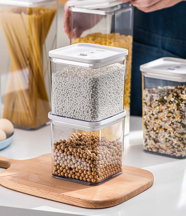 OSW Easy Locking Plastic Food Storage Containers With Seal Lids For Nuts Dry Food Kitchen Food Grade ABS Material