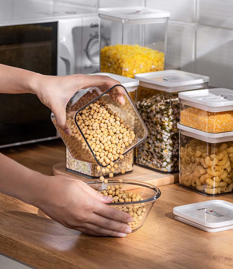 OSW Easy Locking Plastic Food Storage Containers With Seal Lids For Nuts Dry Food Kitchen Food Grade ABS Material