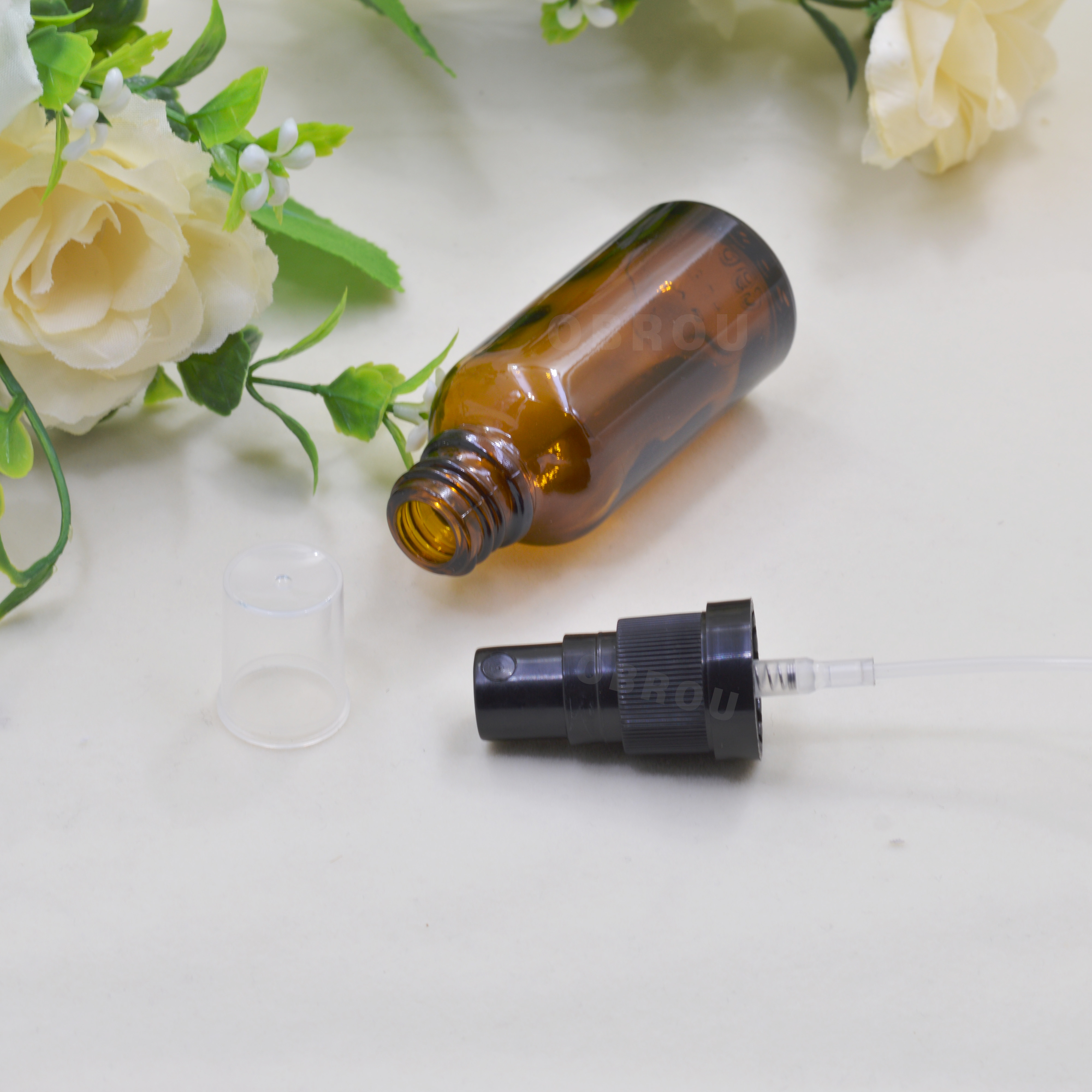 Obrou 5ml 10ml 15 ml 20ml 30ml 50ml 100ml 150ml empty amber glass spray perfume bottle