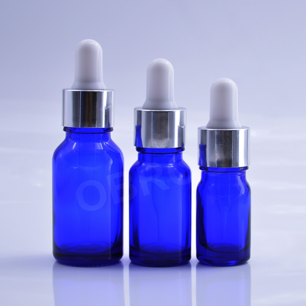 Obrou Blue Glass Dropper Bottles 10ml 15ml 30ml 50ml 100ml Blue e liquid bottles Oil Bottles with Best Price