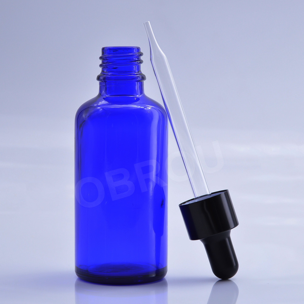 Obrou Blue Glass Dropper Bottles 10ml 15ml 30ml 50ml 100ml Blue e liquid bottles Oil Bottles with Best Price
