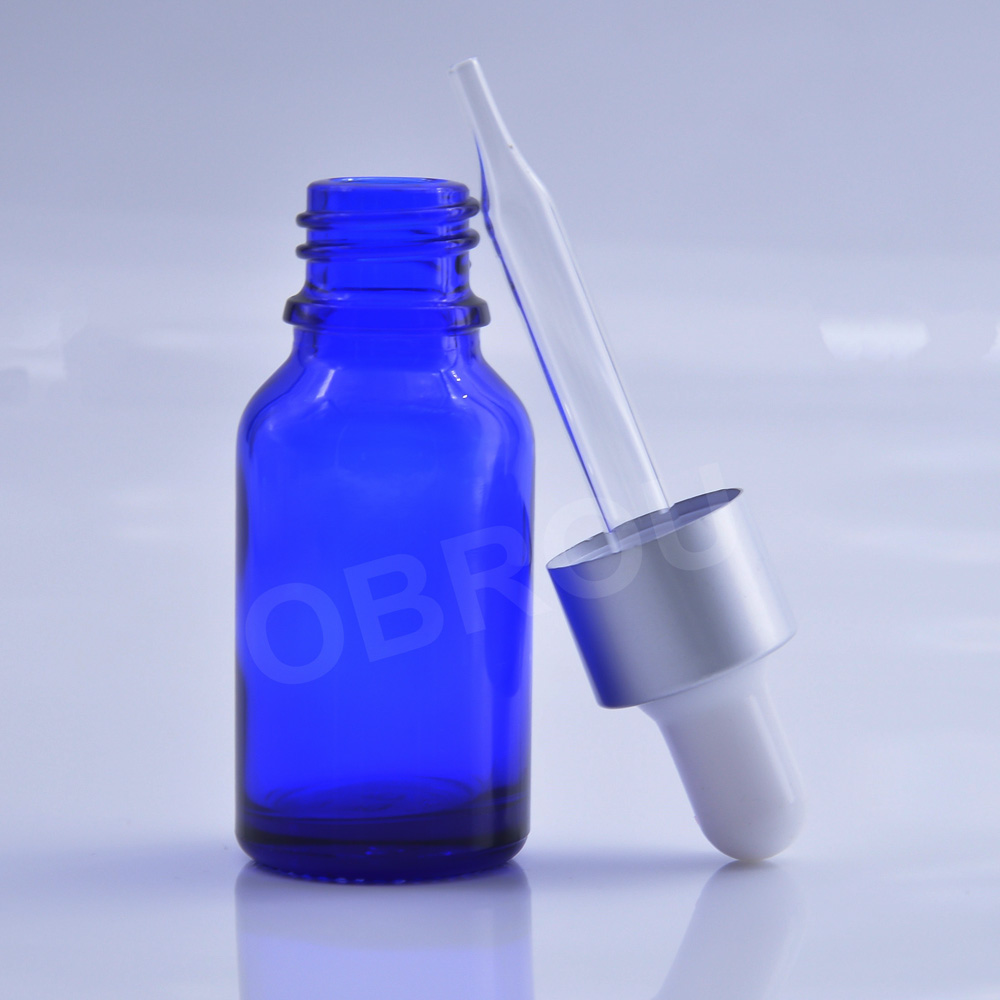 Obrou Blue Glass Dropper Bottles 10ml 15ml 30ml 50ml 100ml Blue e liquid bottles Oil Bottles with Best Price