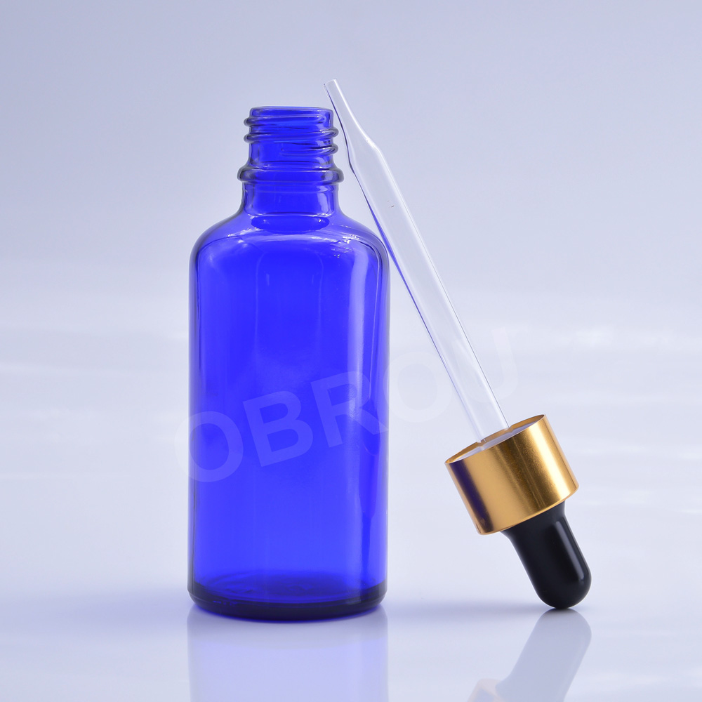 Obrou Blue Glass Dropper Bottles 10ml 15ml 30ml 50ml 100ml Blue e liquid bottles Oil Bottles with Best Price