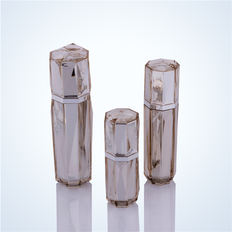 Octagon 30ml 50ml 100ml Acrylic Plastic Cosmetic Packaging Lotion Bottle
