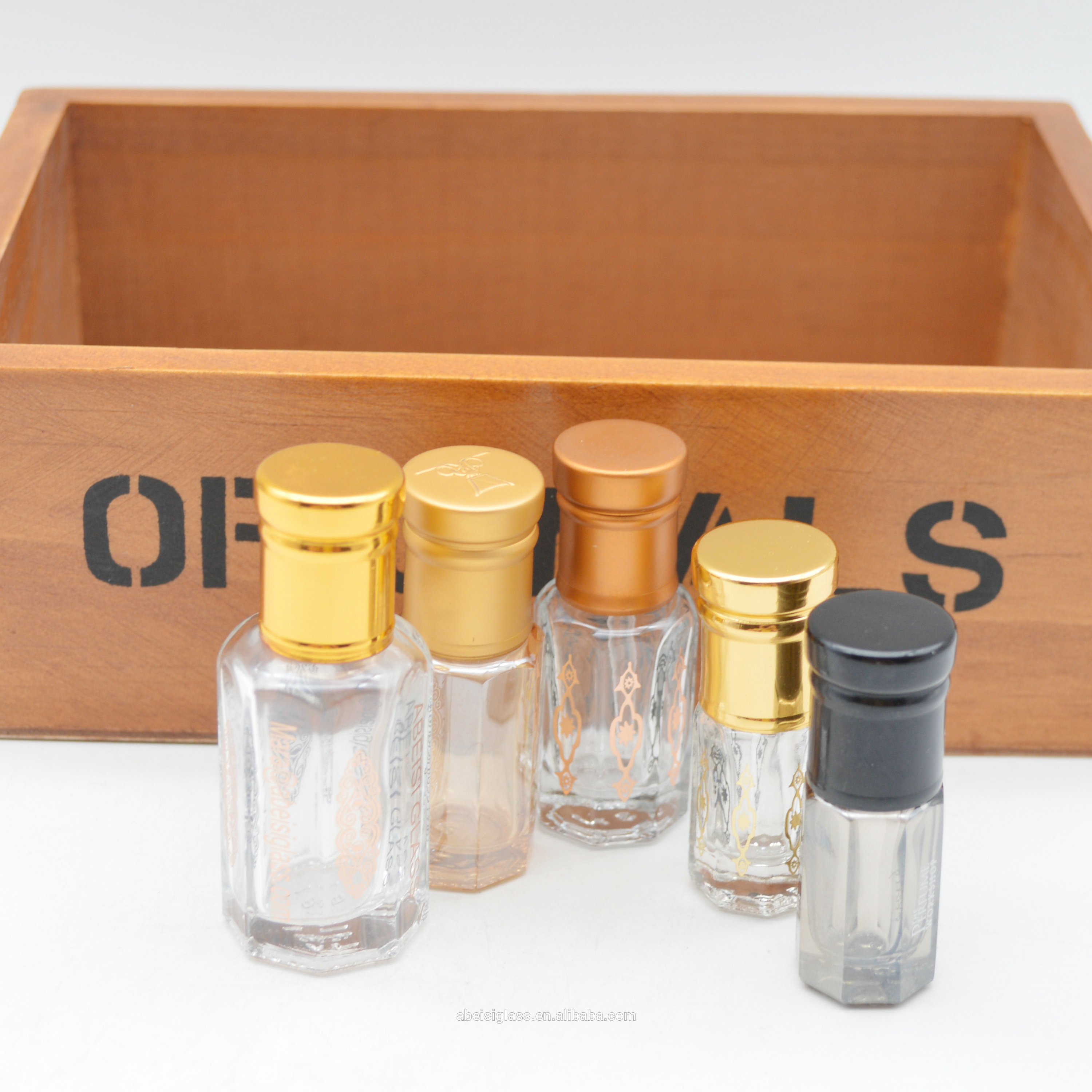 Octagonal Shape Perfume Oil Glass Bottle With Glass Stick,arabian oud perfume
