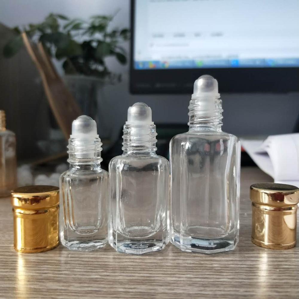 Octagonal Shape Perfume Oil Glass Bottle With Glass Stick