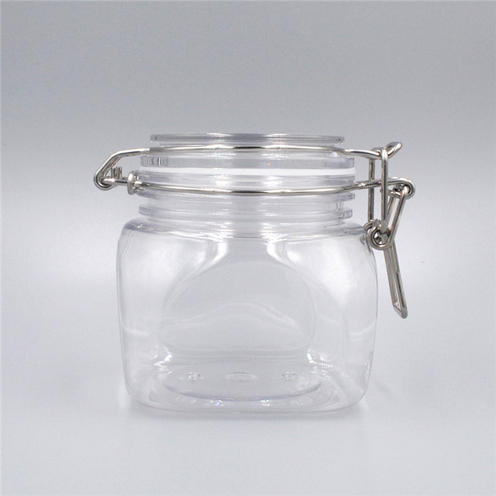 Oem 200ml clear empty round cream jar with spoon and lid