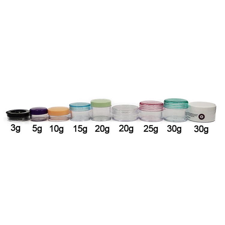 Oem wide mouth plastic 5ml jars white cosmetic and bottles jar