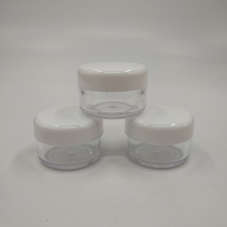 Oem wide mouth plastic 5ml jars white cosmetic and bottles jar