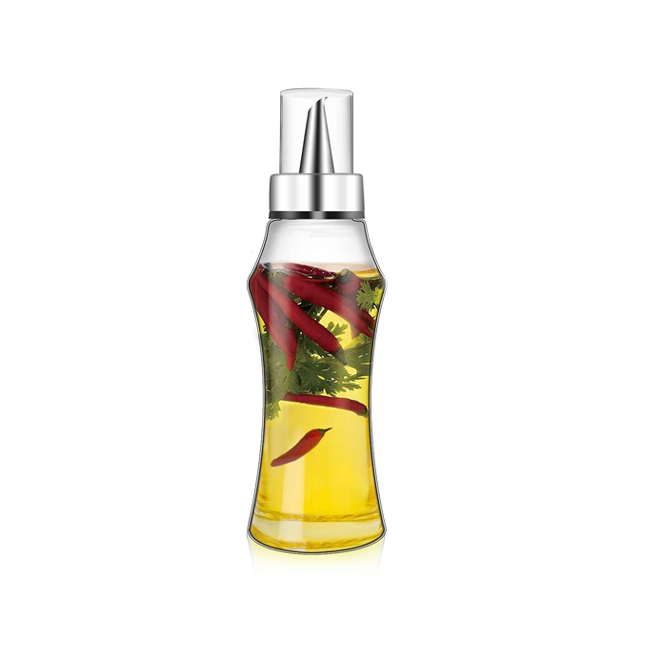 Oil Bottle 400 ml Leak-proof Vinegar Dispenser Oil Bottle Glass Stainless Steel Glass Olive Oil