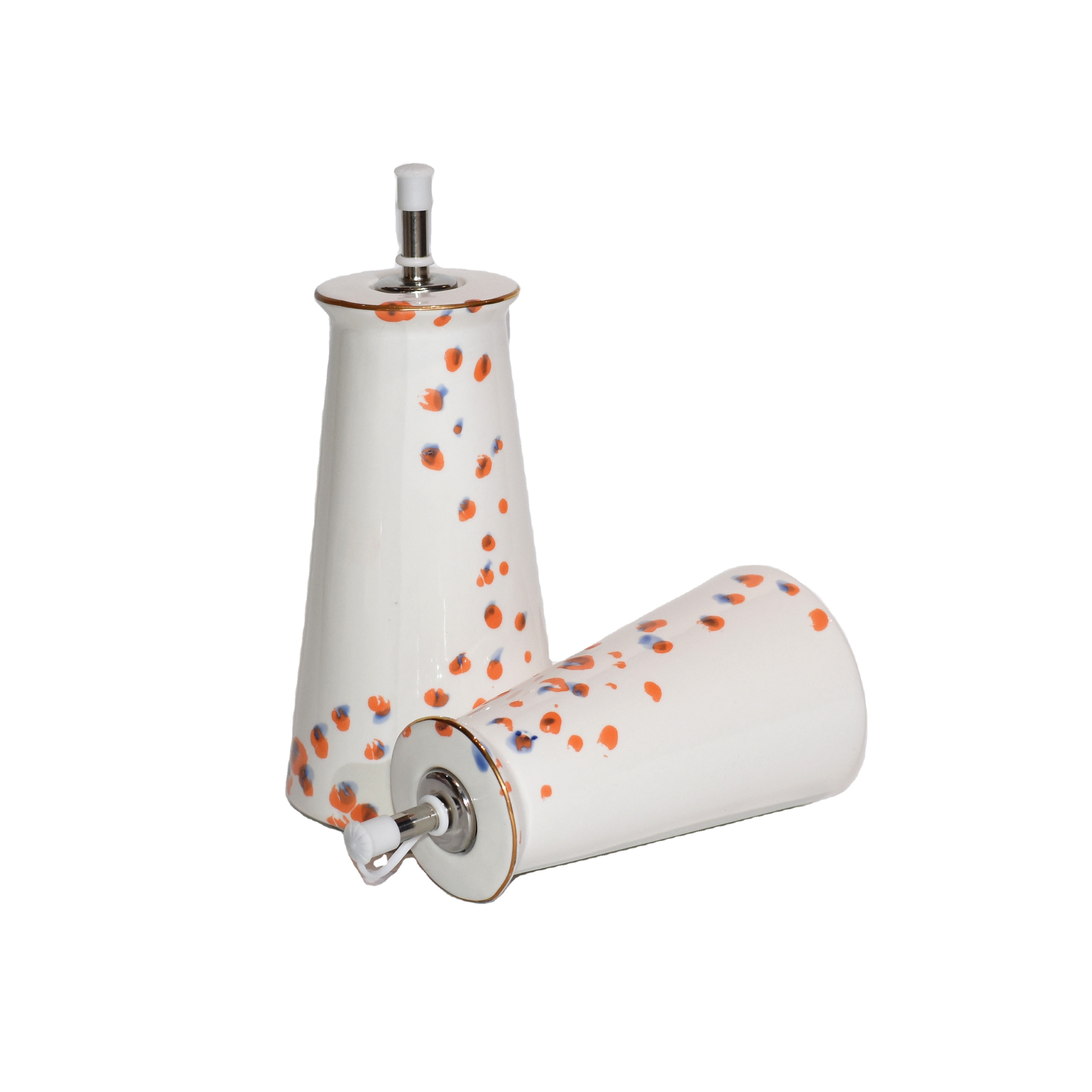 Oil Bottle Manager For Family Hand Painted Ceramic Oil Vinegar Bottles Set