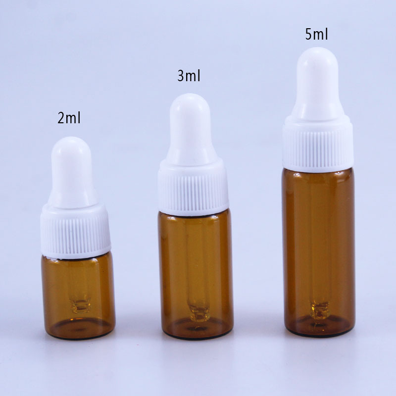 Oil Dropper Bottle 2ml 3ml 5ml Essential Oil Sub-Bottle Small Tan Essential Glass Oil Dropper Bottle